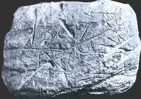 Image of Stone marked in 1567, Found in Spartanburg County, SC, Its Description, And Interpretation